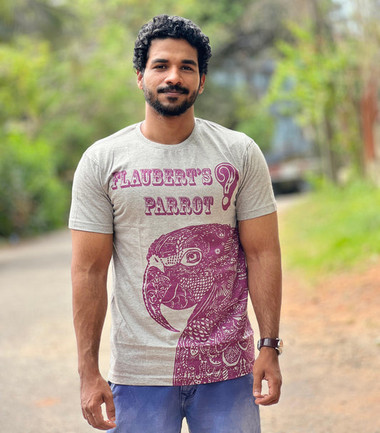 T Shirt: Flaubert's Parrot- Grey